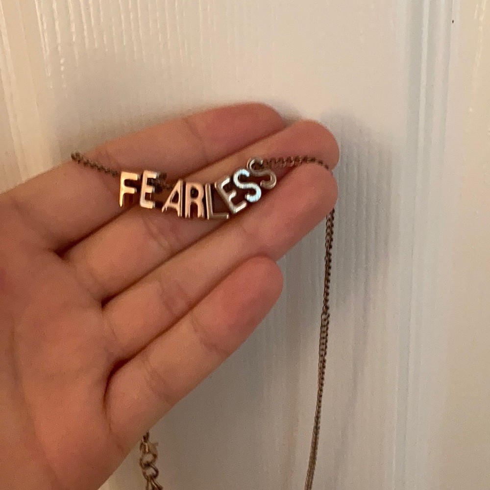 gold “fearless” necklace